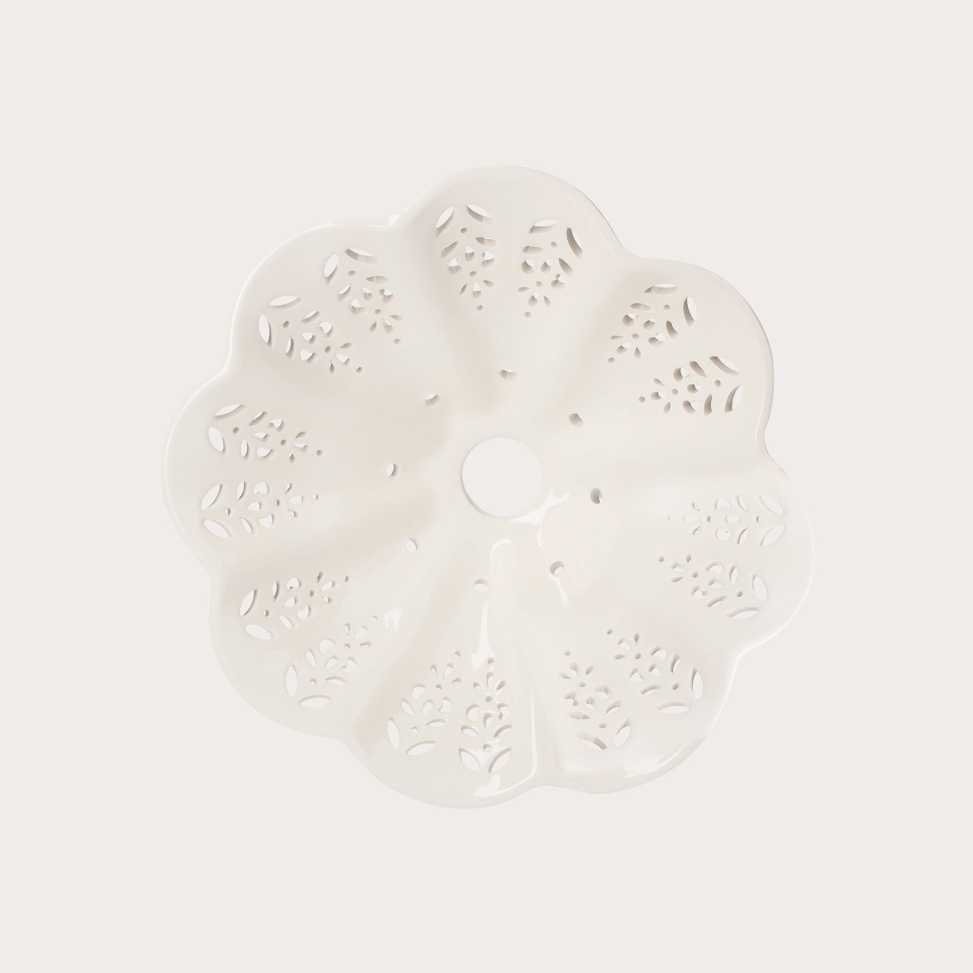 Perforated White Ceramic Lampshade Ø 30 cm