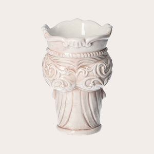 Vaso Testa di Moro Donna Piccolo in Ceramica Beige/Nero – Artigianato Made in Italy