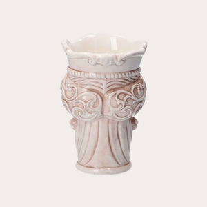 Vaso Testa di Moro Piccolo in Ceramica Beige e Nero – Artigianato Made in Italy
