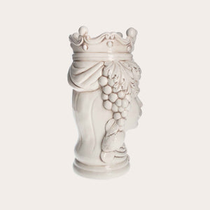 Vaso Testa di Moro Uomo in Ceramica Anticata - Artigianato Made in Italy h. 38 cm