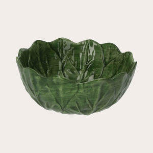 Insalatiera in Ceramica Verde a Forma di Foglia – Fatto e Dipinto a Mano in Italia