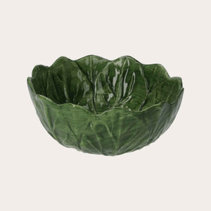 Insalatiera in Ceramica Verde a Forma di Foglia – Fatto e Dipinto a Mano in Italia