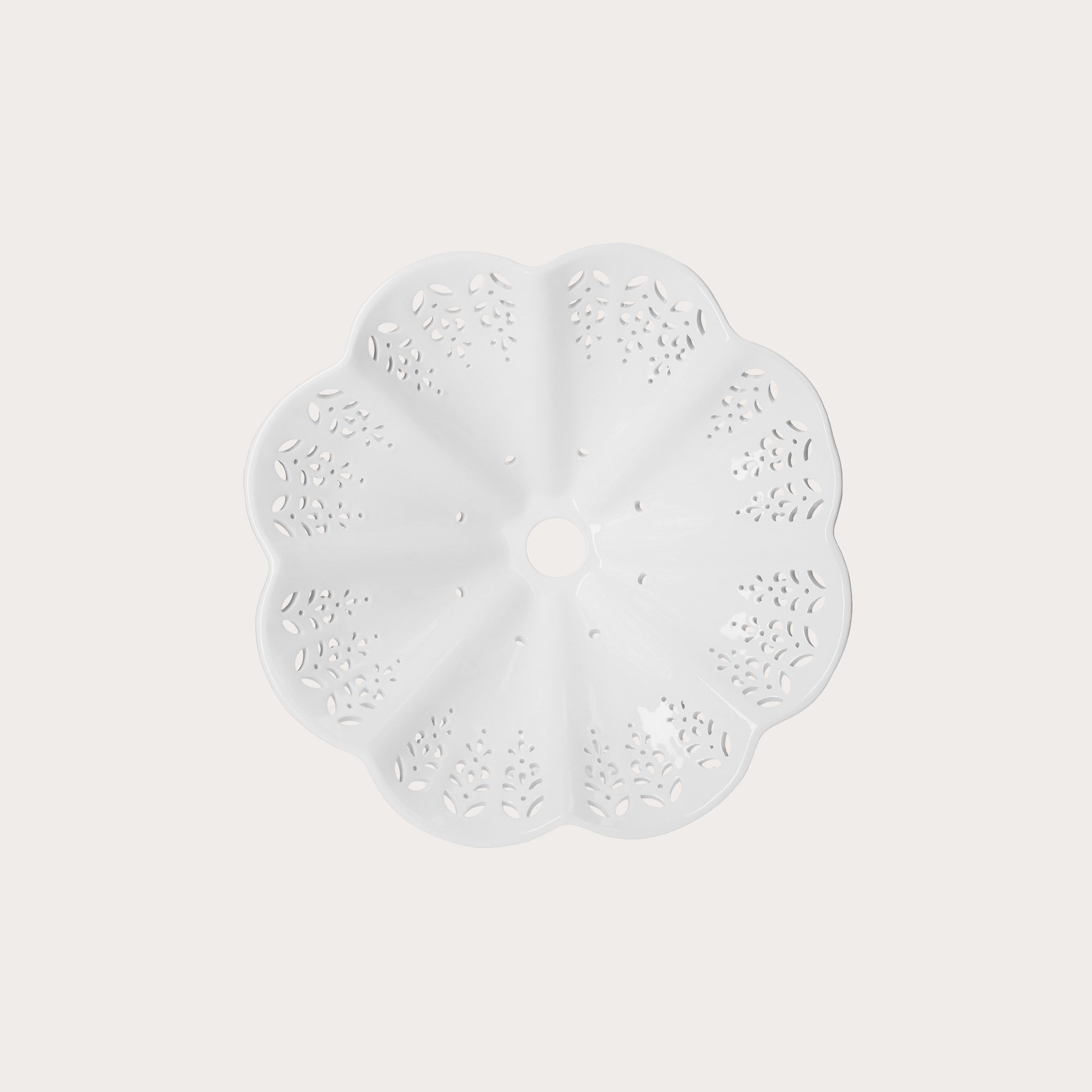 Perforated White Ceramic Lampshade Ø 38 cm