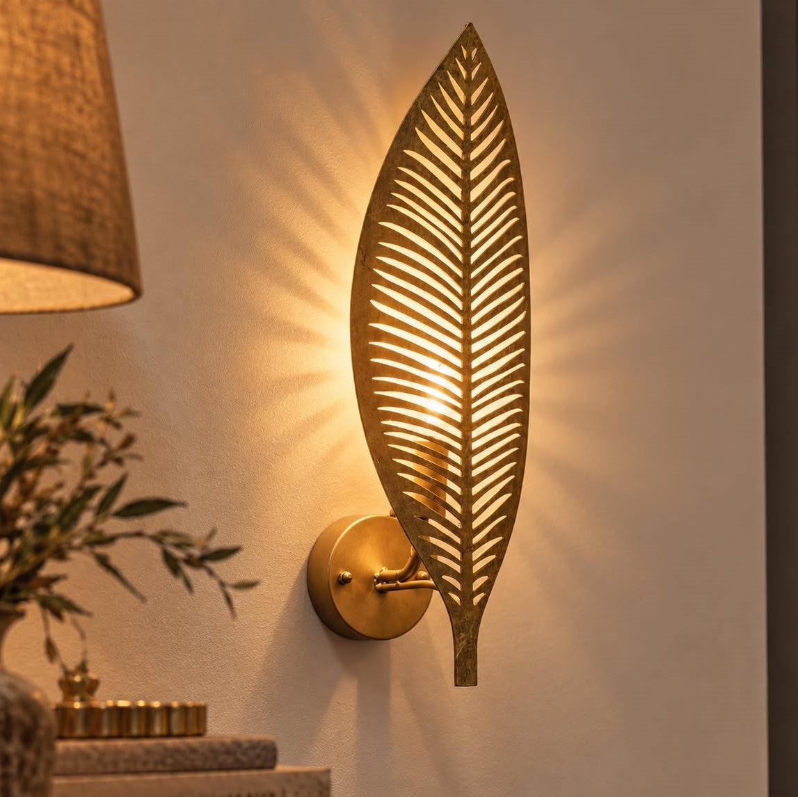 Gold Leaf Applique Lamp