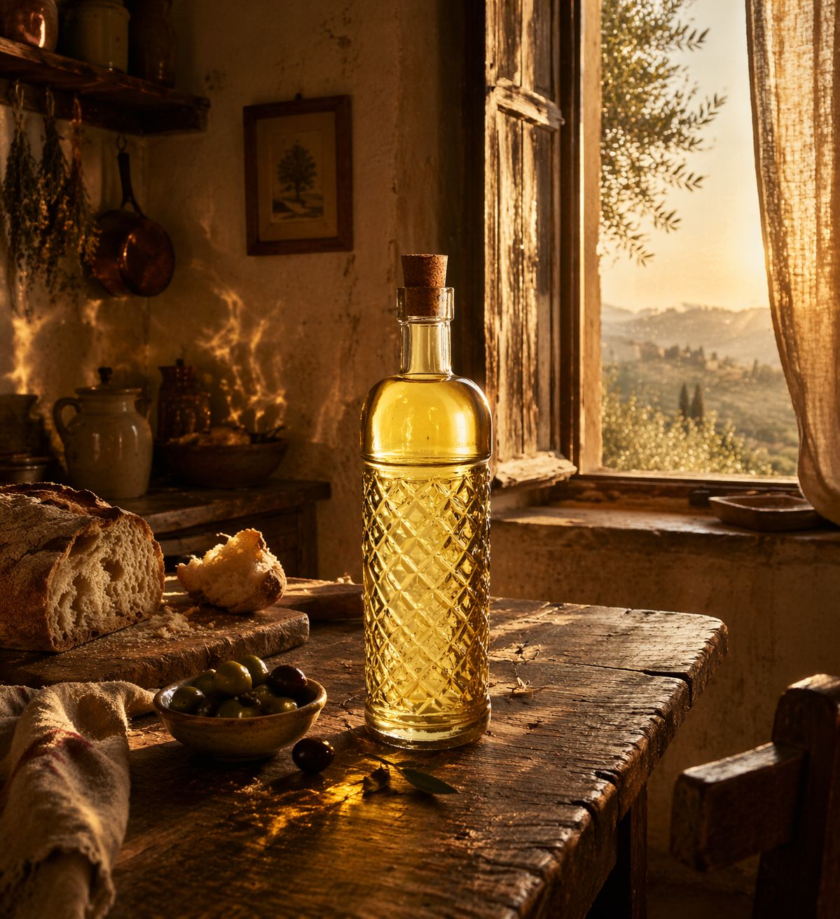 Bottiglia in vetro gialla con tappo H.25x6,5 cm