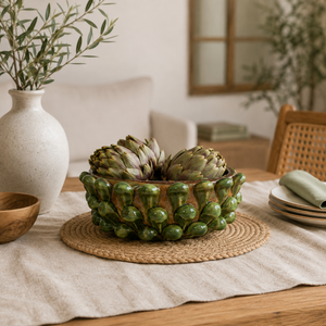Ciotola Pigna Artigianale in Terracotta Verde H.10x23 cm
