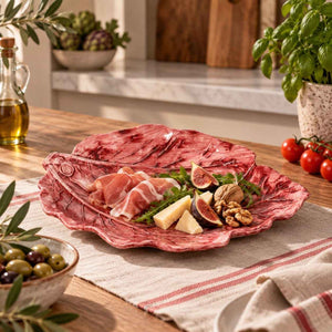 Piatto Radicchio in Ceramica Rosa 35x42xH.5 cm