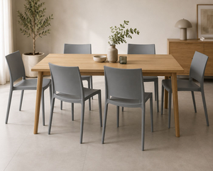 Sedia Basic in Polipropilene Grigio Opaco 42x42x80 cm