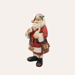 Papai Noel com Livro Decorativo em Resina Alt.42x20x20cm
