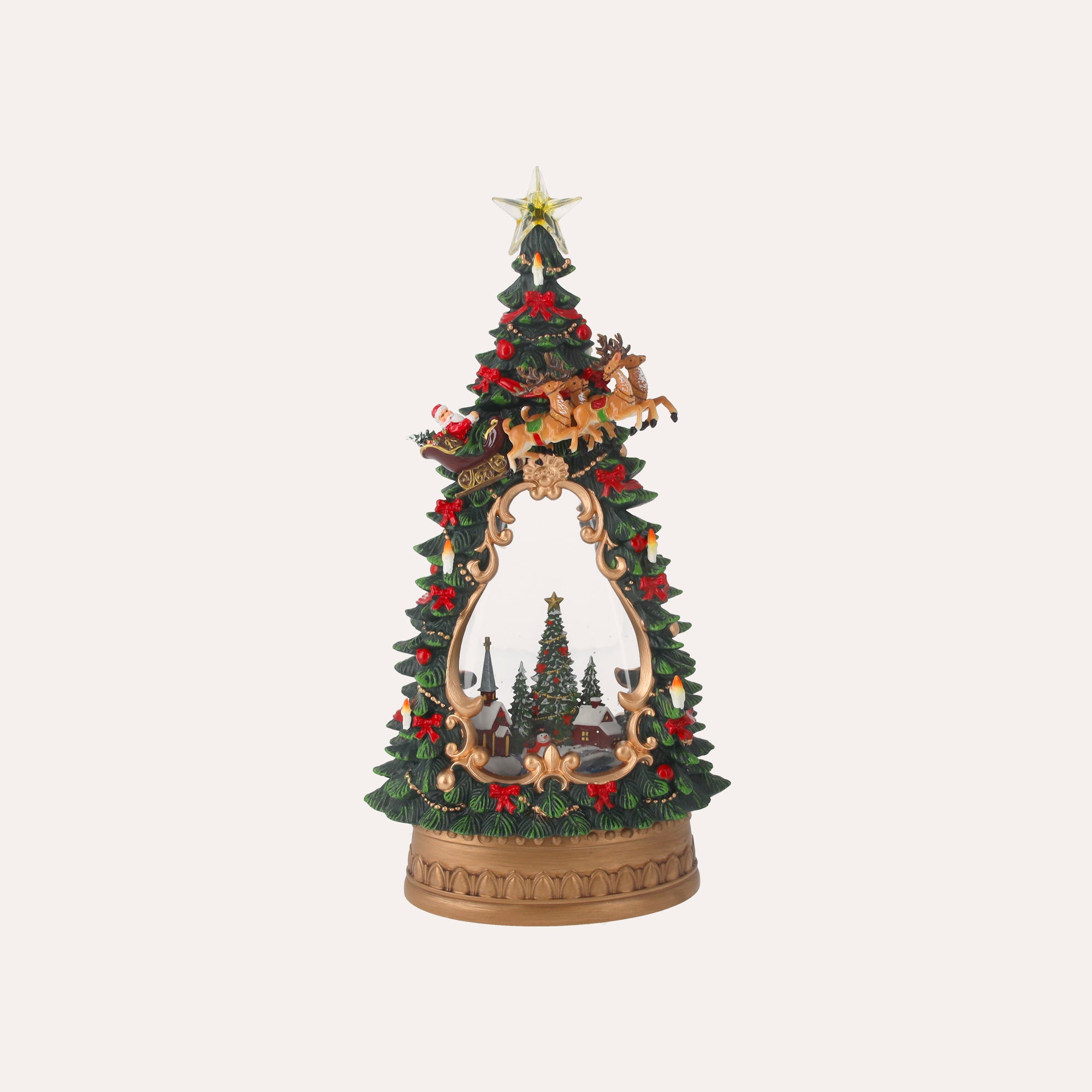 Christmas Tree Music Box with Lights – H 36 x W 18 x D 11 cm