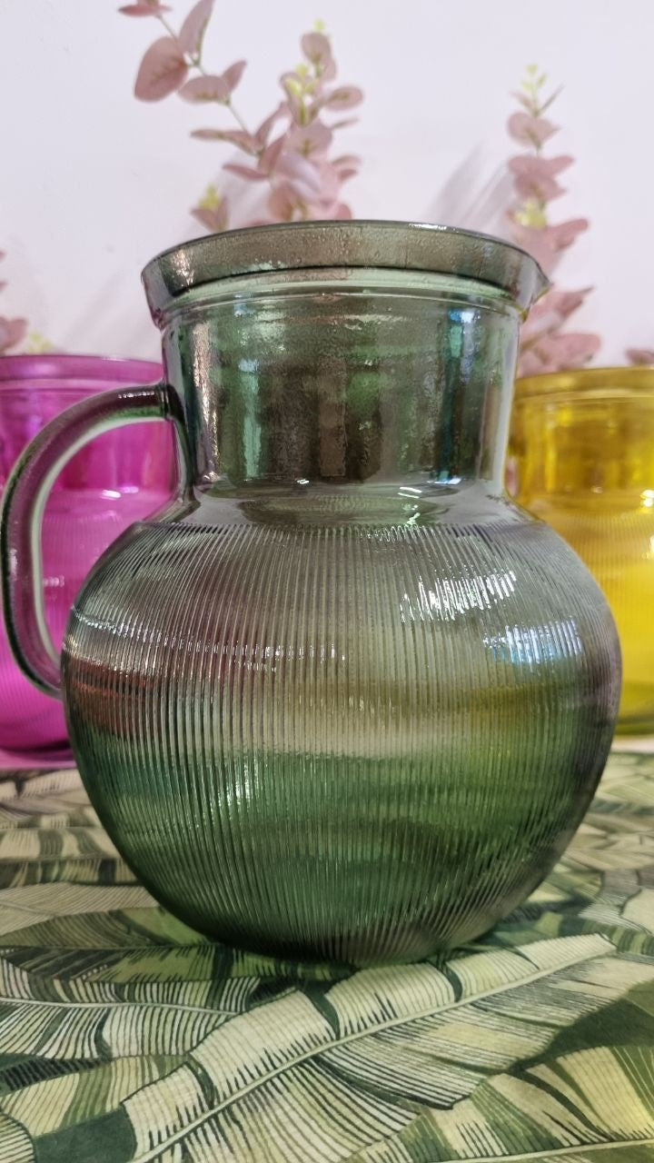 Brocca da Tavola in Vetro riciclato, colore Verde H. 20 cm