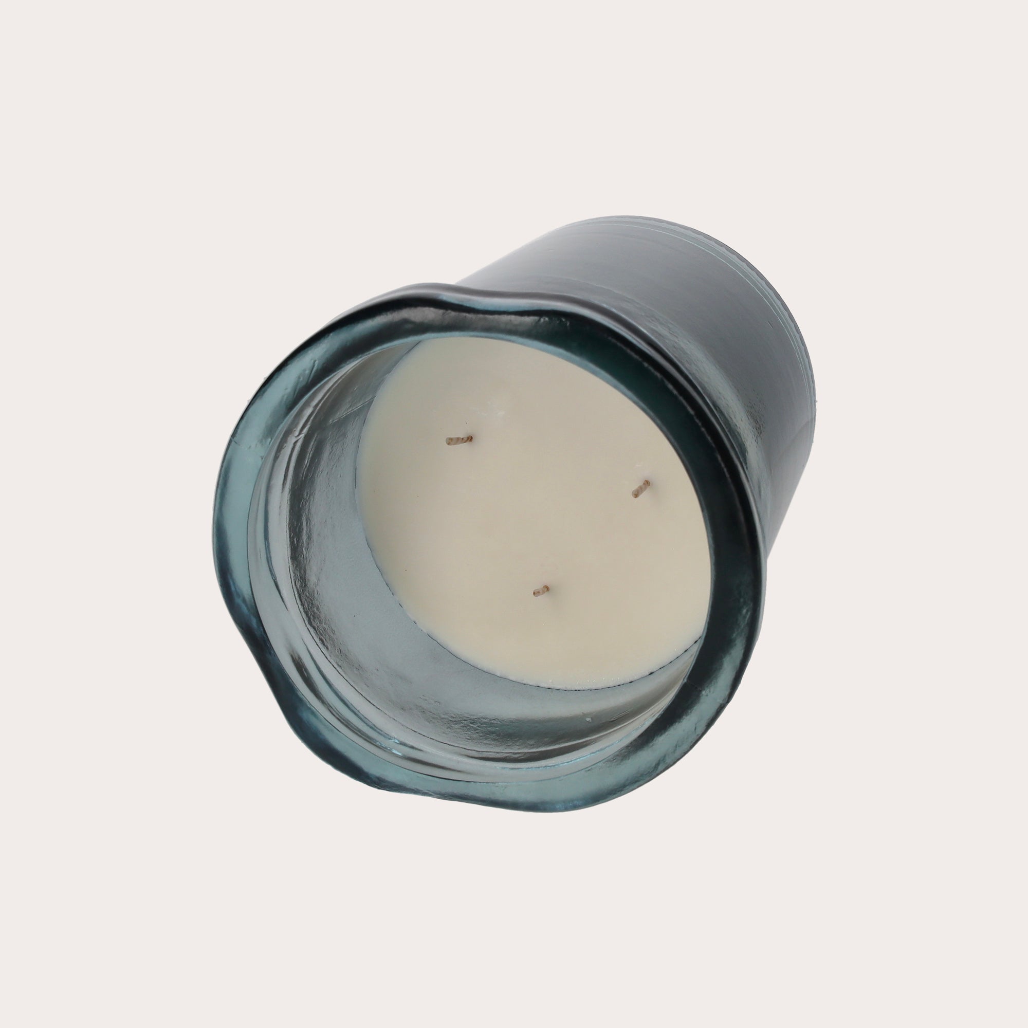 Cobalt Blue Recycled Glass Candle, Natural Soy Wax, Berries Fragrance