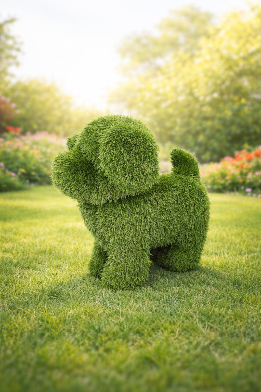 Cane Verde in Erba Sintetica H.50x50x25 cm – Decorazione da Giardino