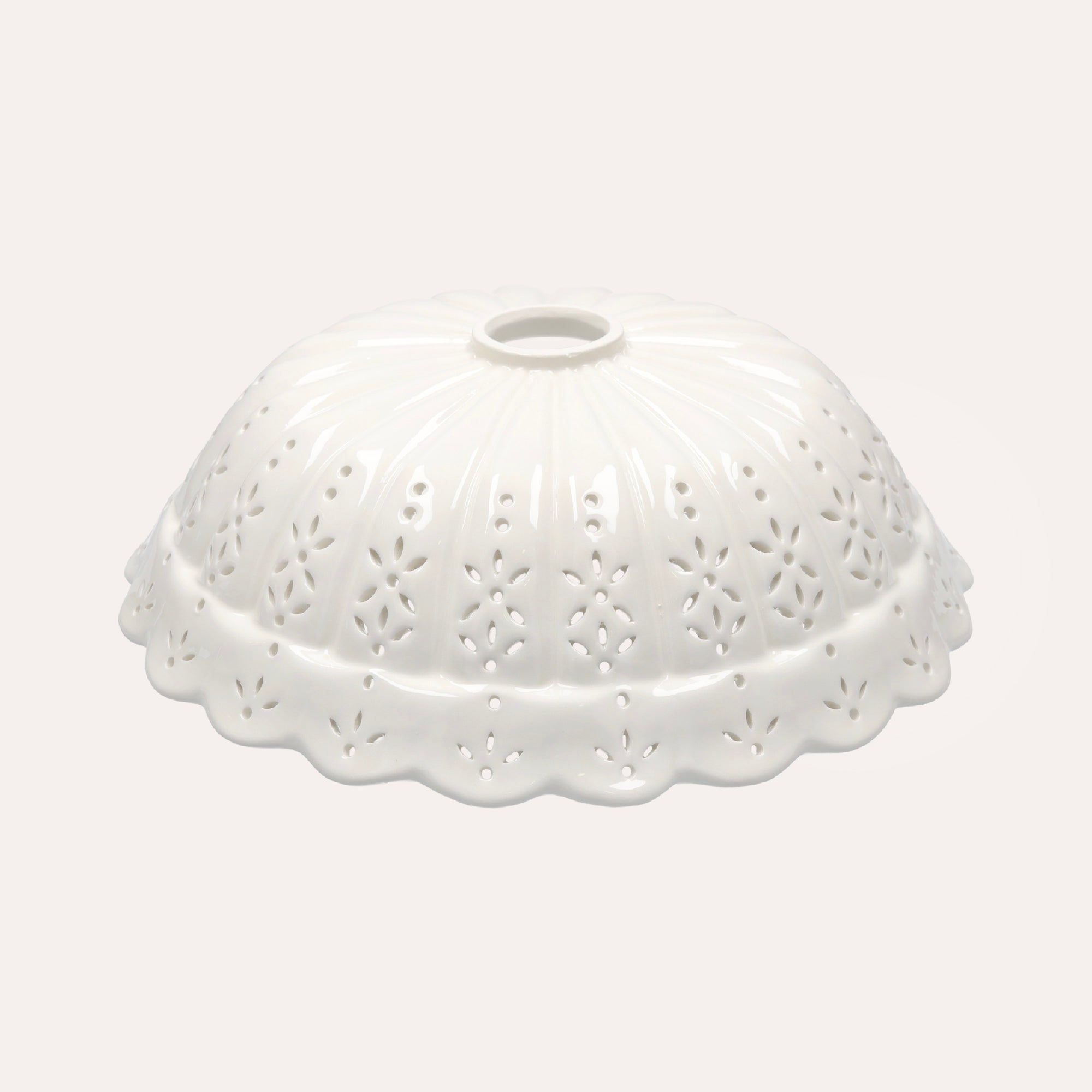 Perforated White Ceramic Lampshade Ø 32 cm