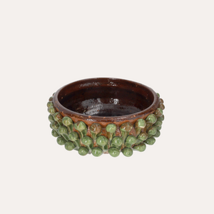 Ciotola Pigna Artigianale Grande in Terracotta Verde 32x12 cm