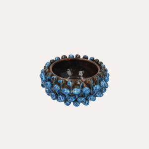 Ciotola Pigna Artigianale in Terracotta Blu H.10x23 cm