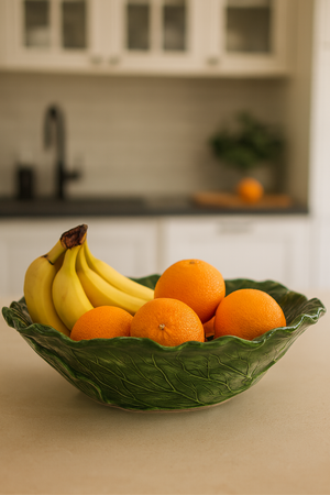 Fruttiera in Ceramica a Forma di Verza – Dipinta a Mano Made in Italy