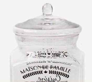 Barattoli in Vetro con Coperchio e Scritta Francese – Contenitori da Cucina Stile Vintage