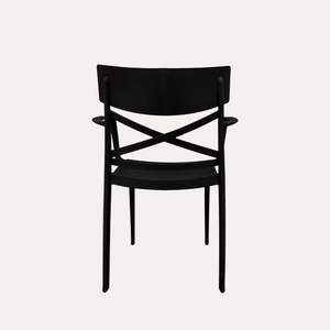 Poltroncina con Braccioli in Polipropilene Nero Opaco 56x60x82 cm