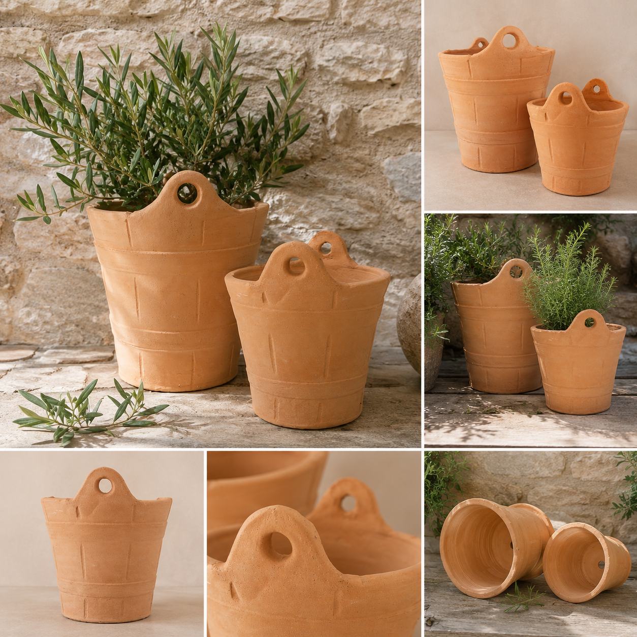 Set 2 Cestini in Terracotta H19/27 cm