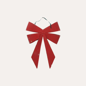 Laço de Natal em Lata Vermelha e Dourada Alt.50x37 cm - KeyHome Store