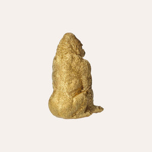 Gorilla Dorato in Resina H.23x16x13 cm