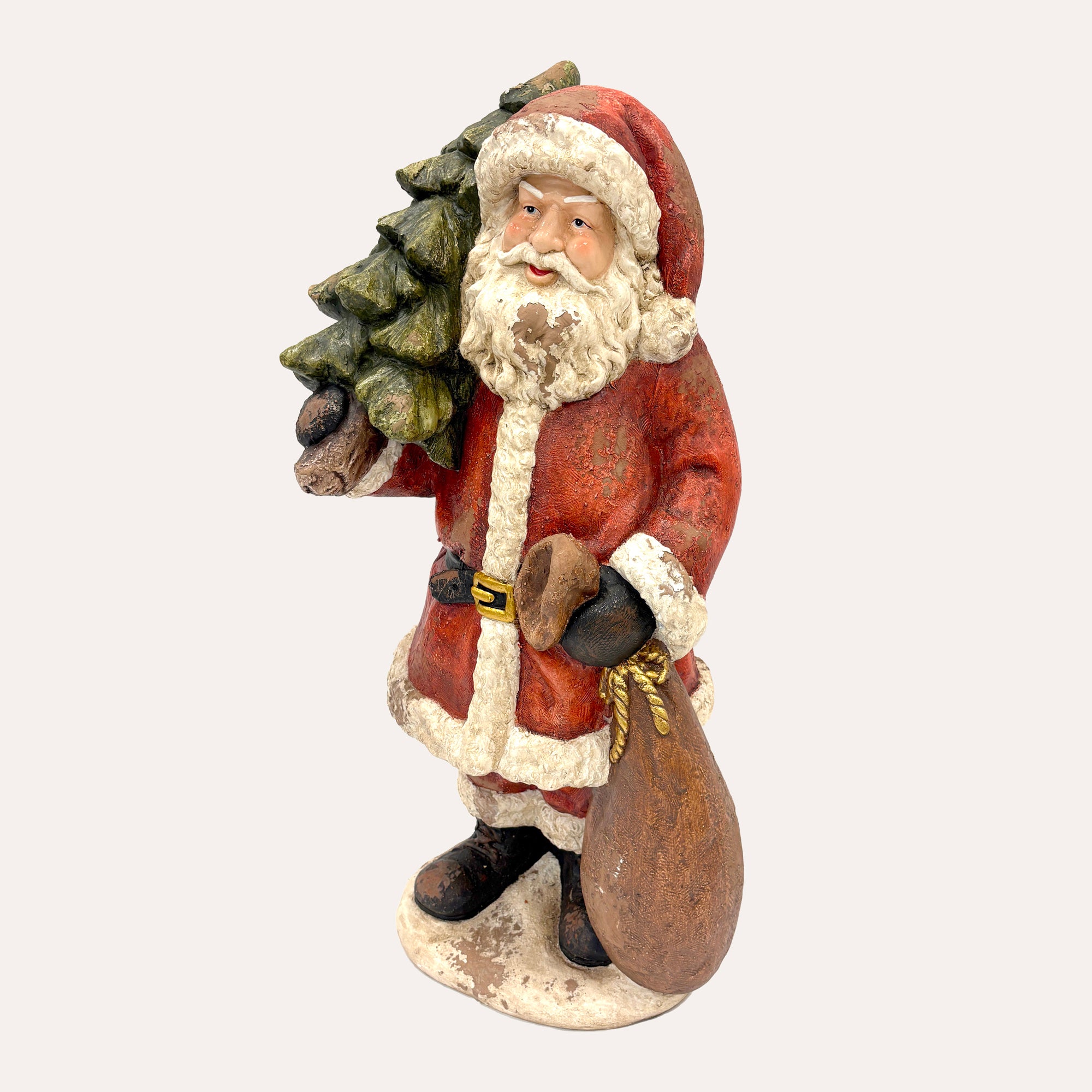 Santa Claus with Resin Sack – Classic Christmas Decoration