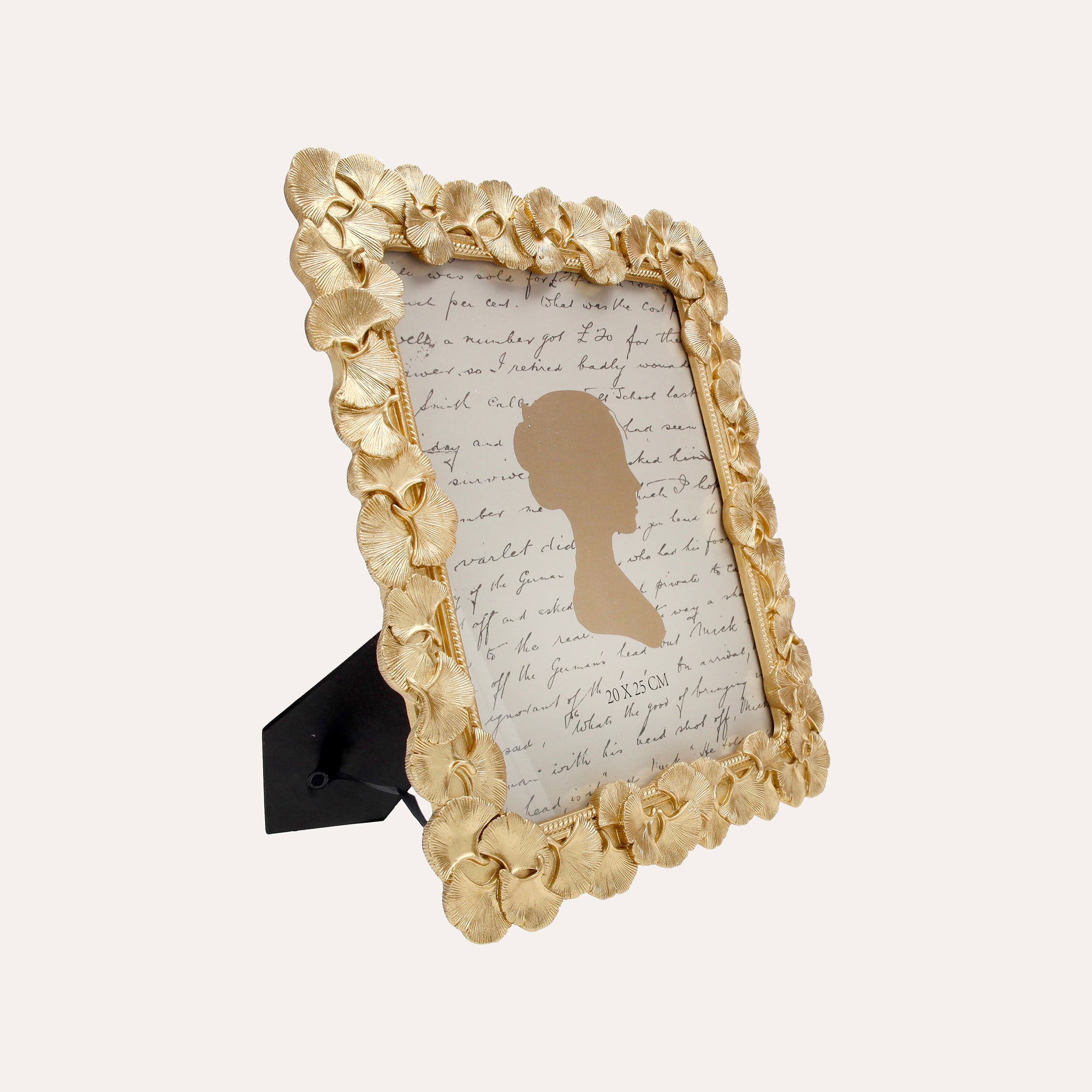 Porta Foto Cornice Decorativa in Resina con Motivo Papiri Finitura Oro (19x25 cm), Cornice Elegante per Fotografie