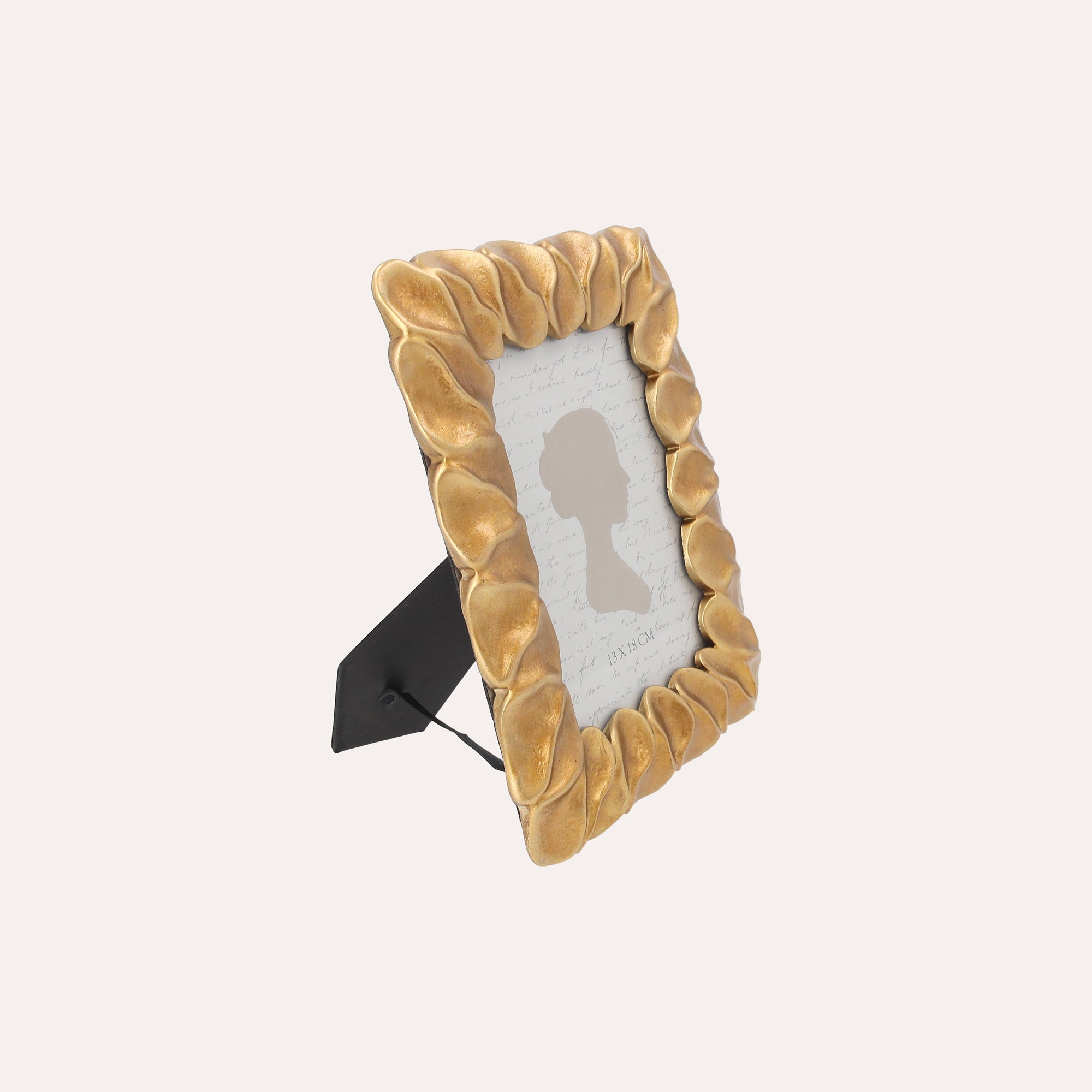 Porta Foto Cornice Piccola con Motivo Petali Dorati (21x16cm)