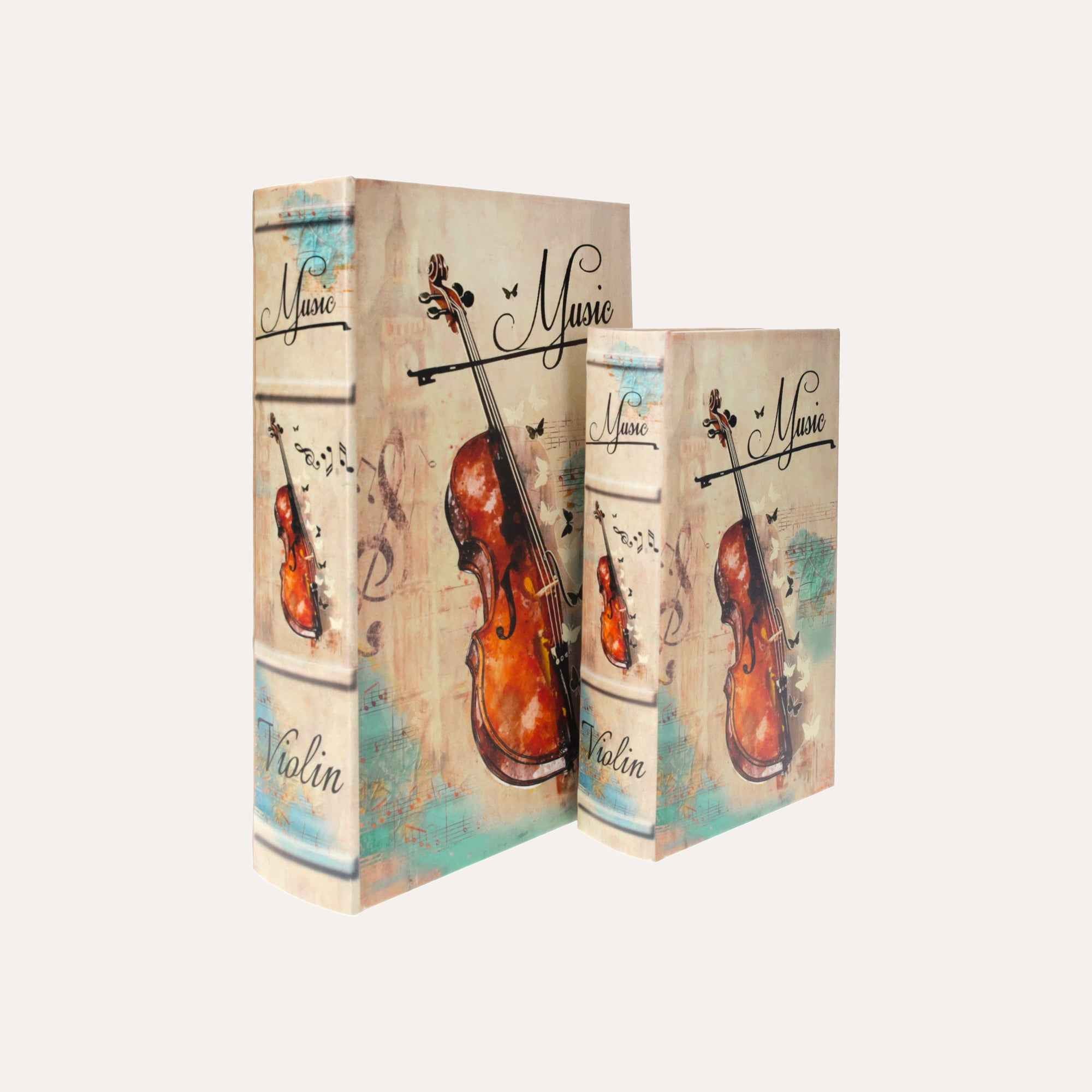 Coppia di Scatole Libro "Violino"