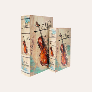 Coppia di Scatole Libro "Violino"