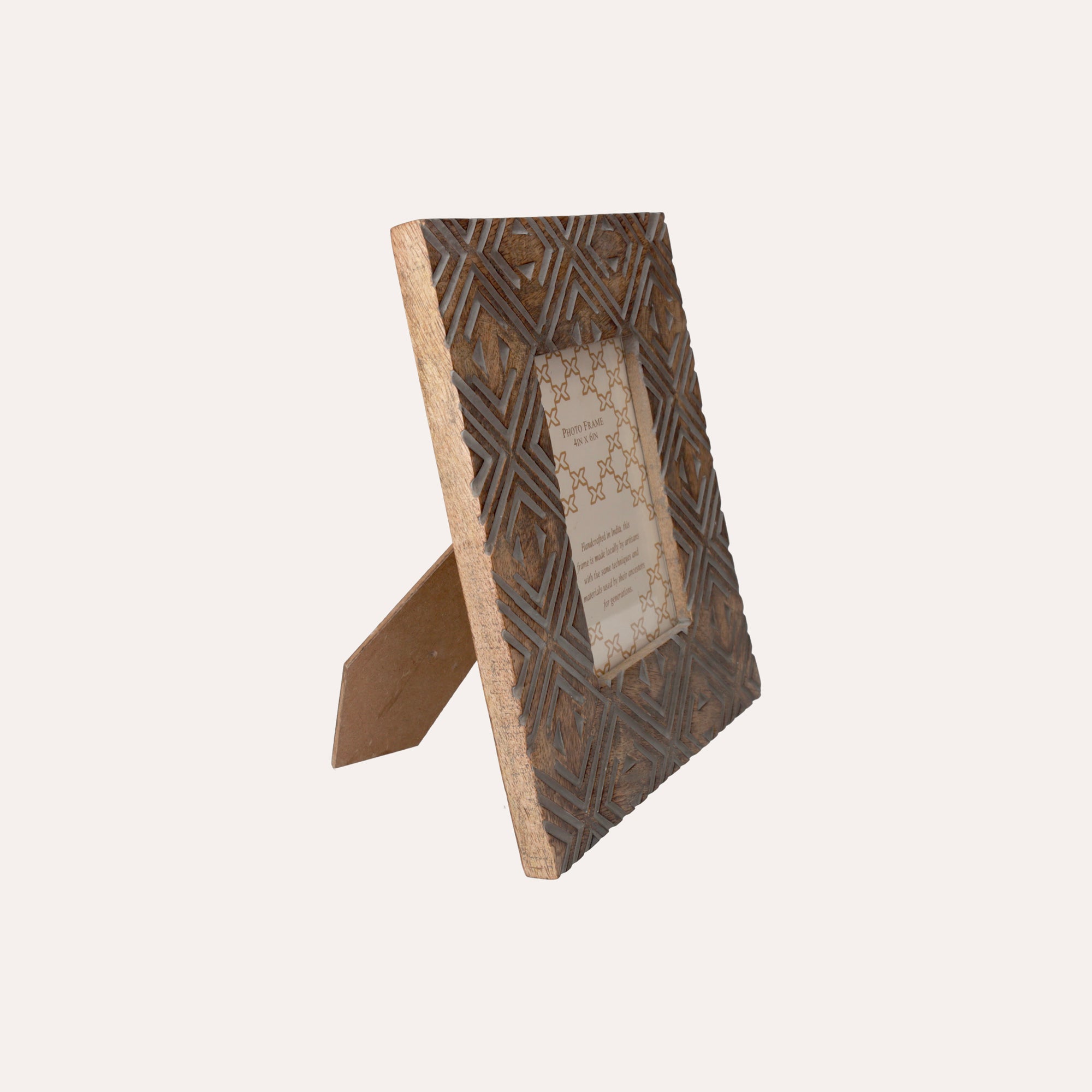 Cornice Decorativa Portafoto Intagliata in Legno con Trafori