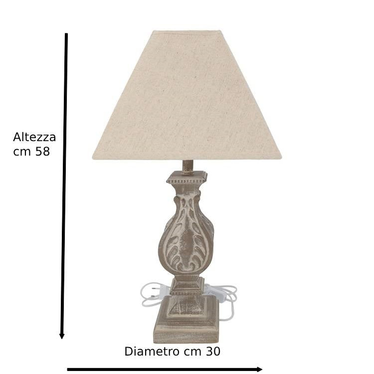 Lampada Barocca da Tavolo con Motivo Decorativo