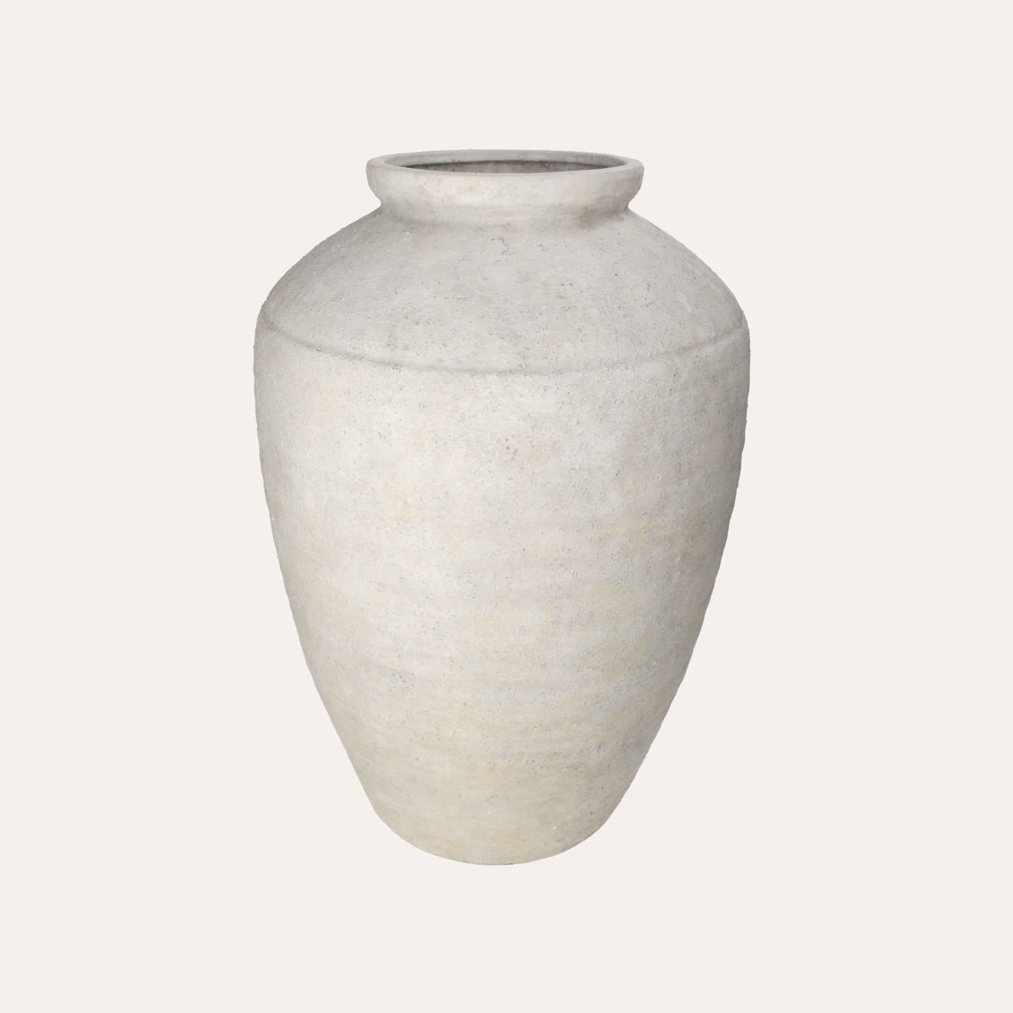 Anfora Bianca Finitura Grezza Alta 50 cm