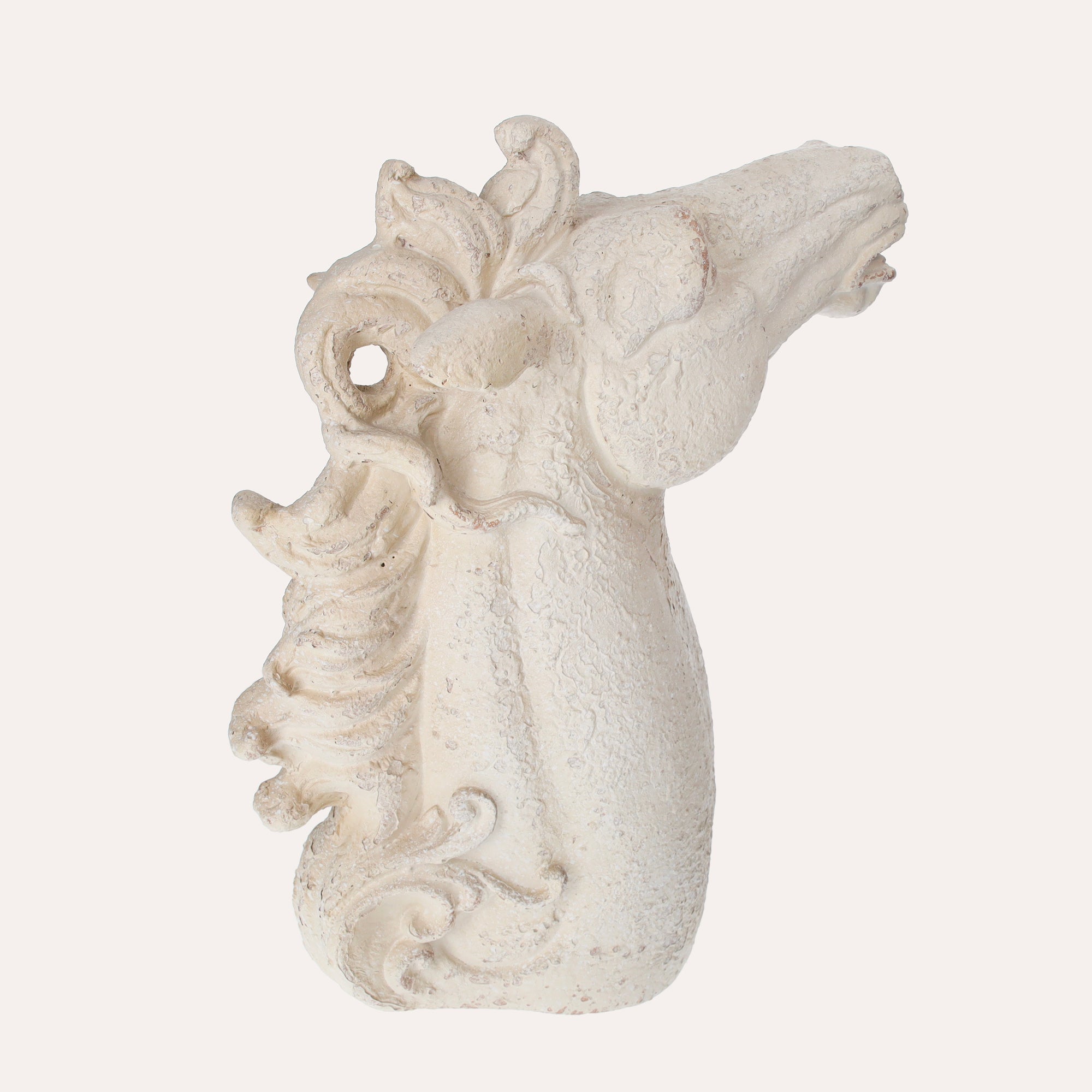 White Resin Horse Head Sculpture – 53x40x15 cm