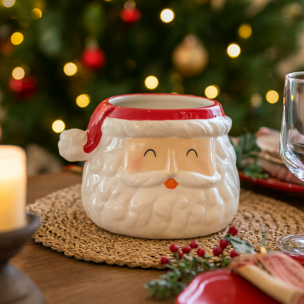 Schiaccianoci Natalizio Ceramica A Forma Di Babbo Natale