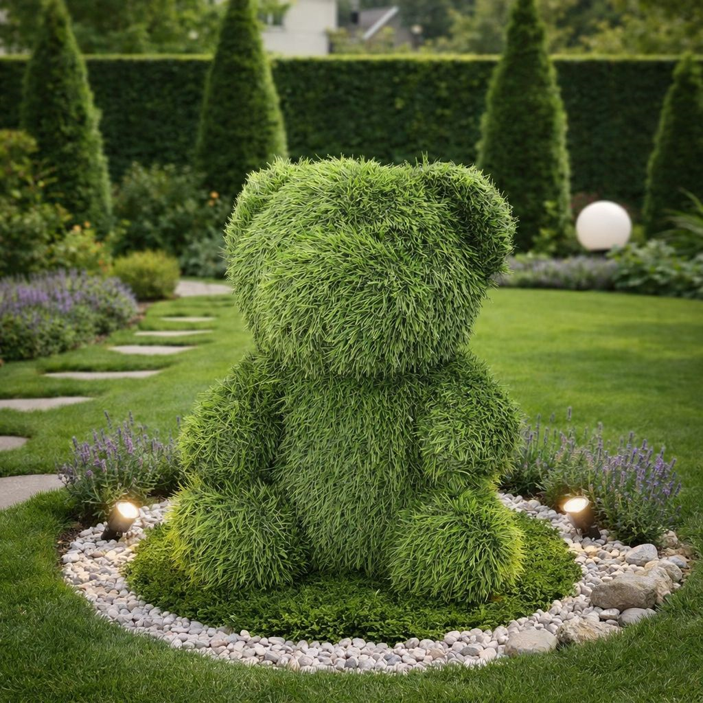 Orso Decorativo Medio H.50x35x30 cm – Decorazione da Giardino