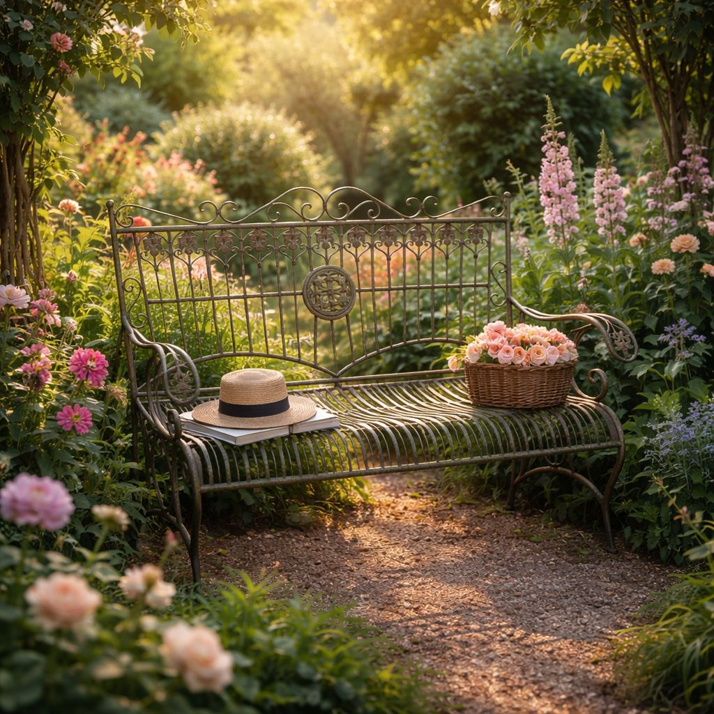 Panchina Verde in Ferro per Giardino e Terrazzo – Eleganza e Comfort