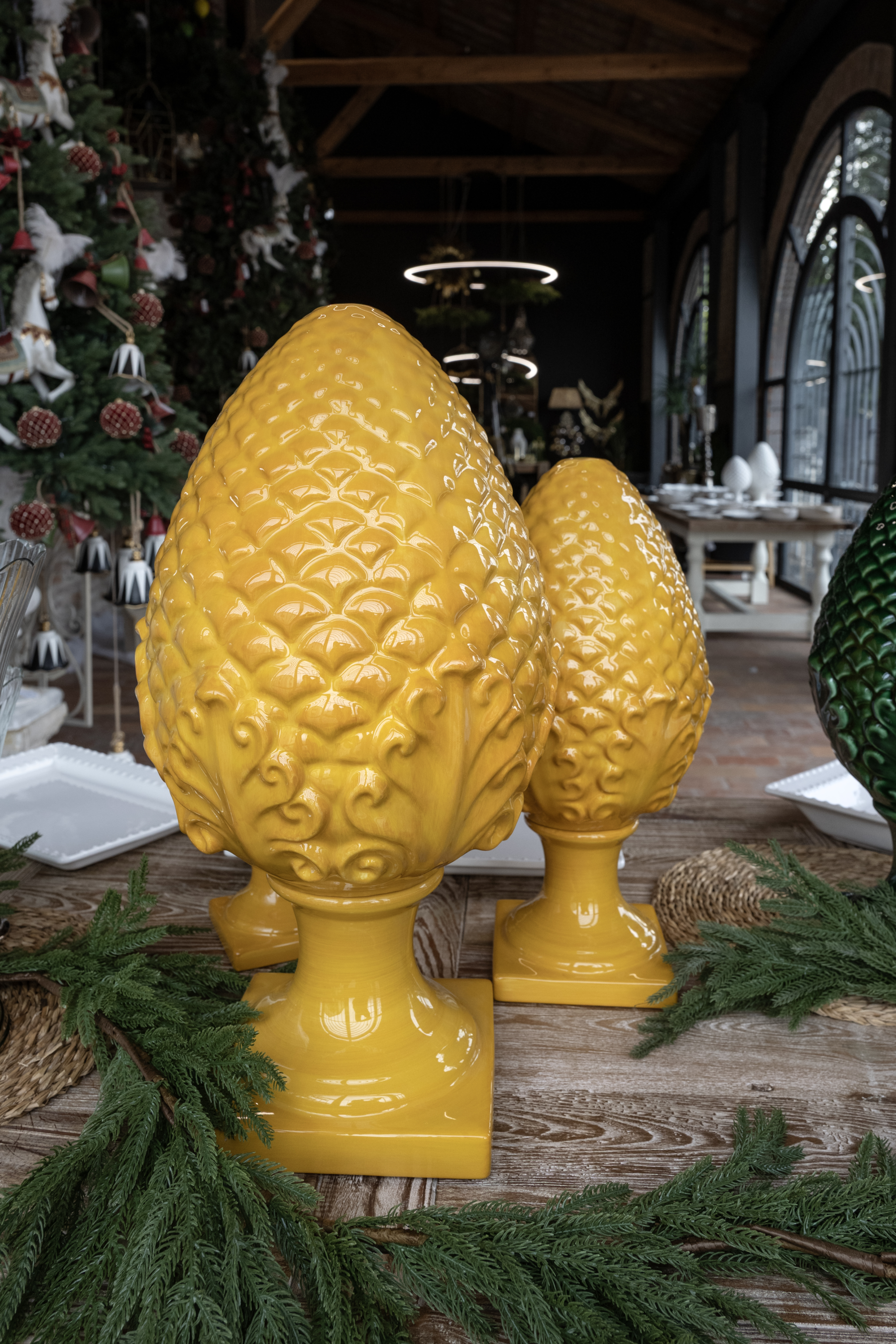 Bassano Yellow Ceramic Pine Cone – H 60 cm