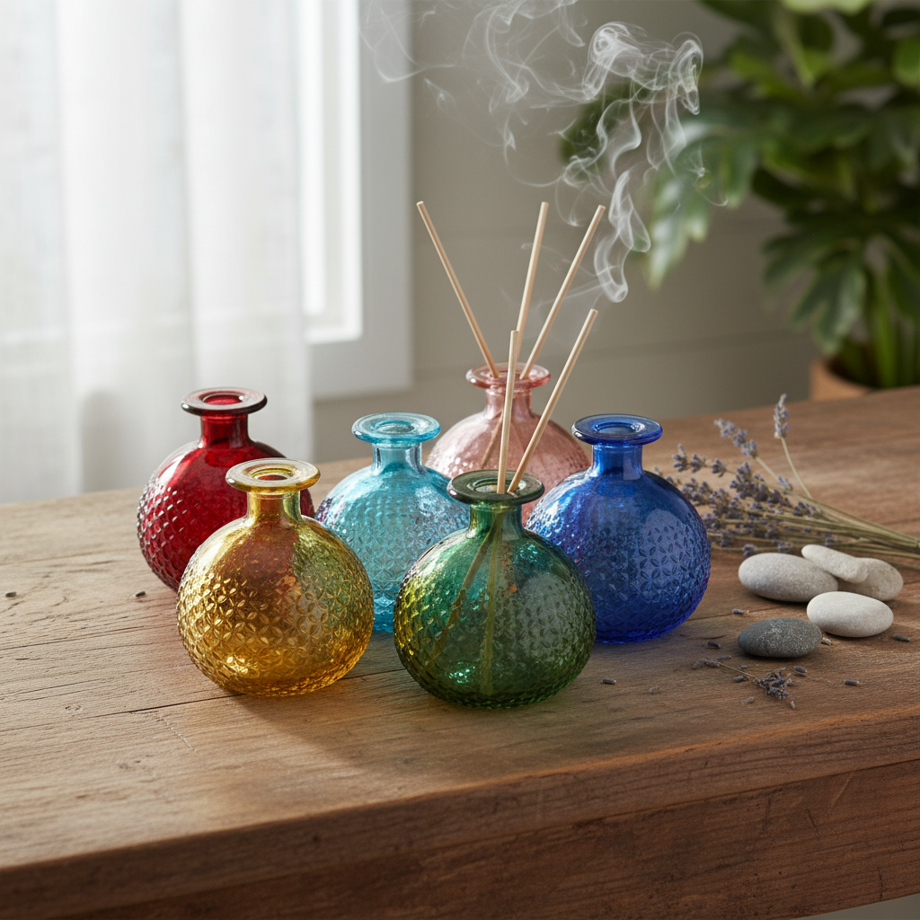 Set di 6 Mini Boccette in Vetro di Riciclo