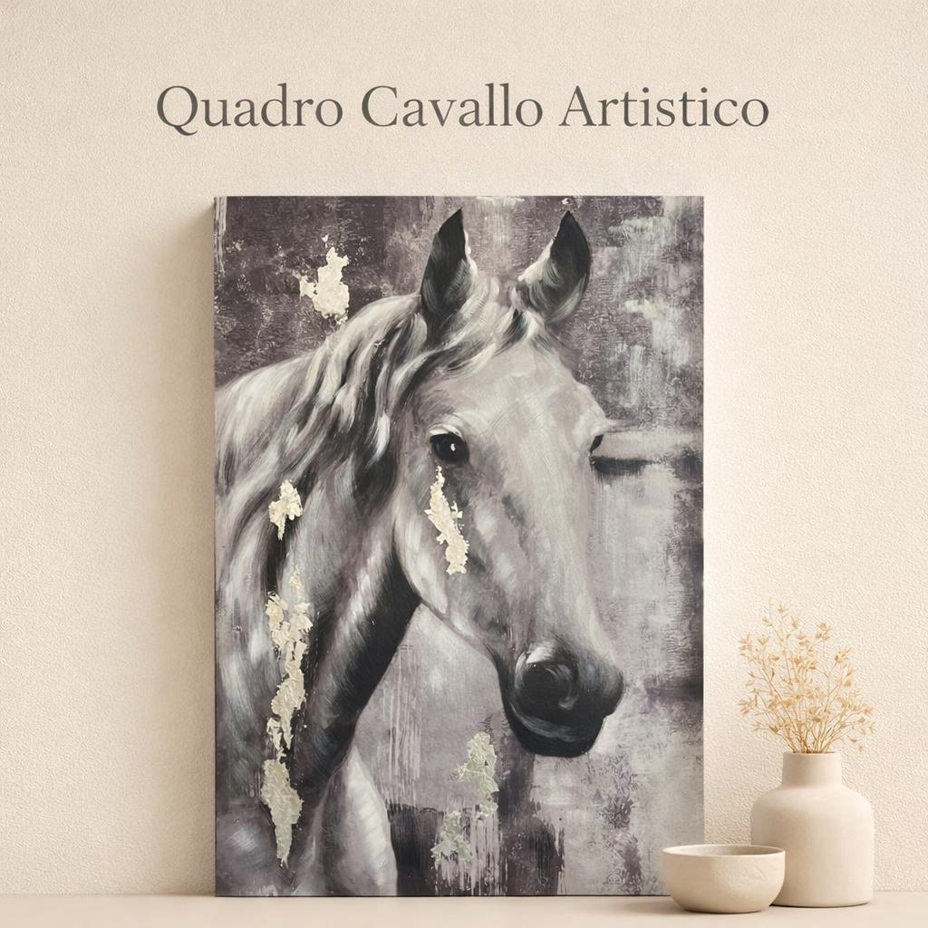 Quadro con Cavallo Artistico su Tela – Parte Sinistra