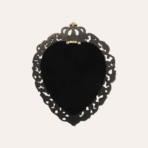 Specchio Cuore in Resina Oro H.30x23x3cm