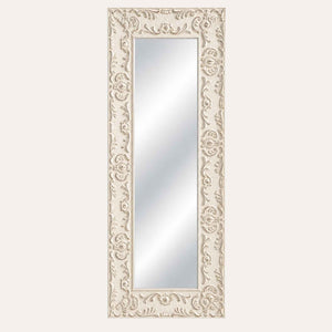 Specchio da Parete Bianco in Legno 60x150 cm