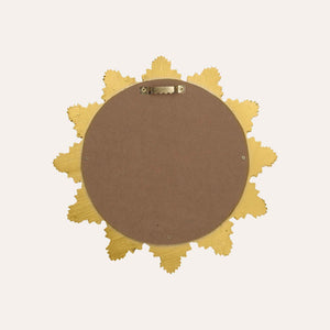 Specchio con Cuori Sacri in Resina Oro Ø. 30cm