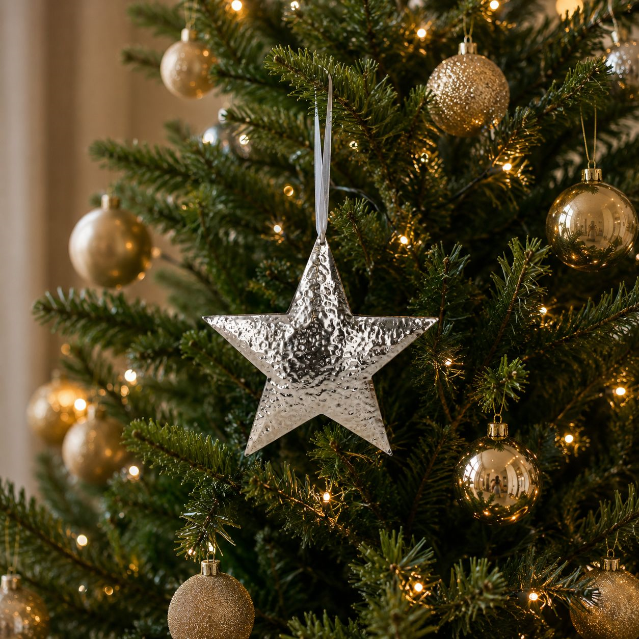 Star-Shaped Metal Christmas Decoration