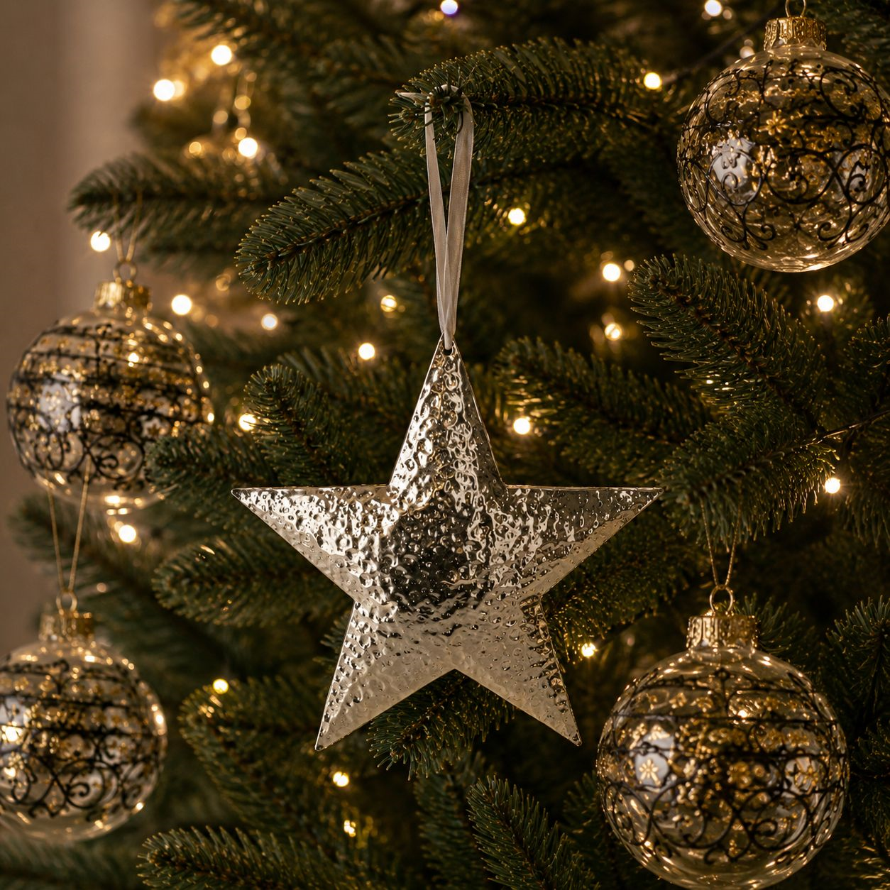 Star-shaped Metal Christmas Decoration