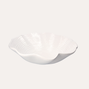 Vasca grande a conchiglia in ceramica bianca H12 Ø40 cm
