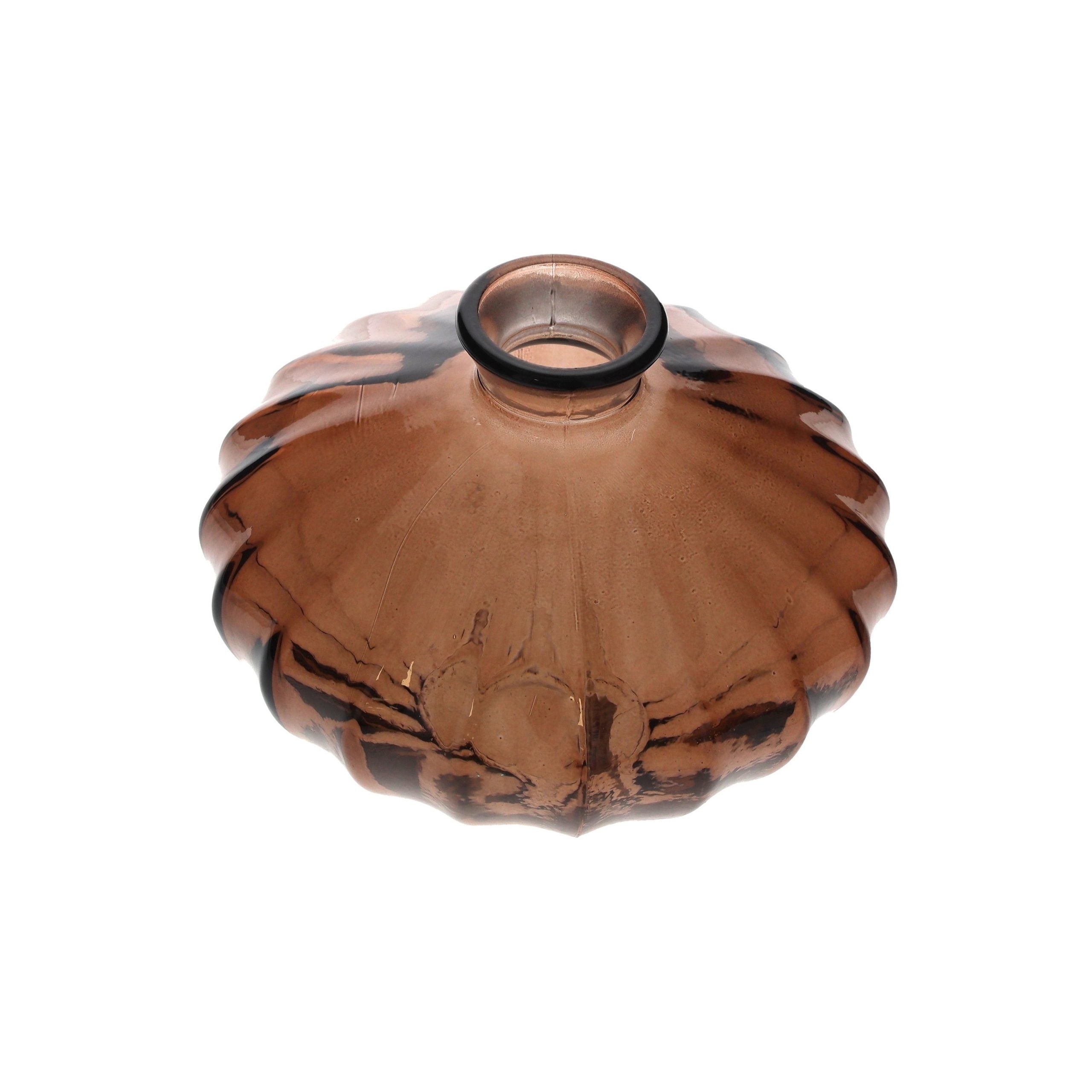 Oval Bottle in Recycled Amber Glass