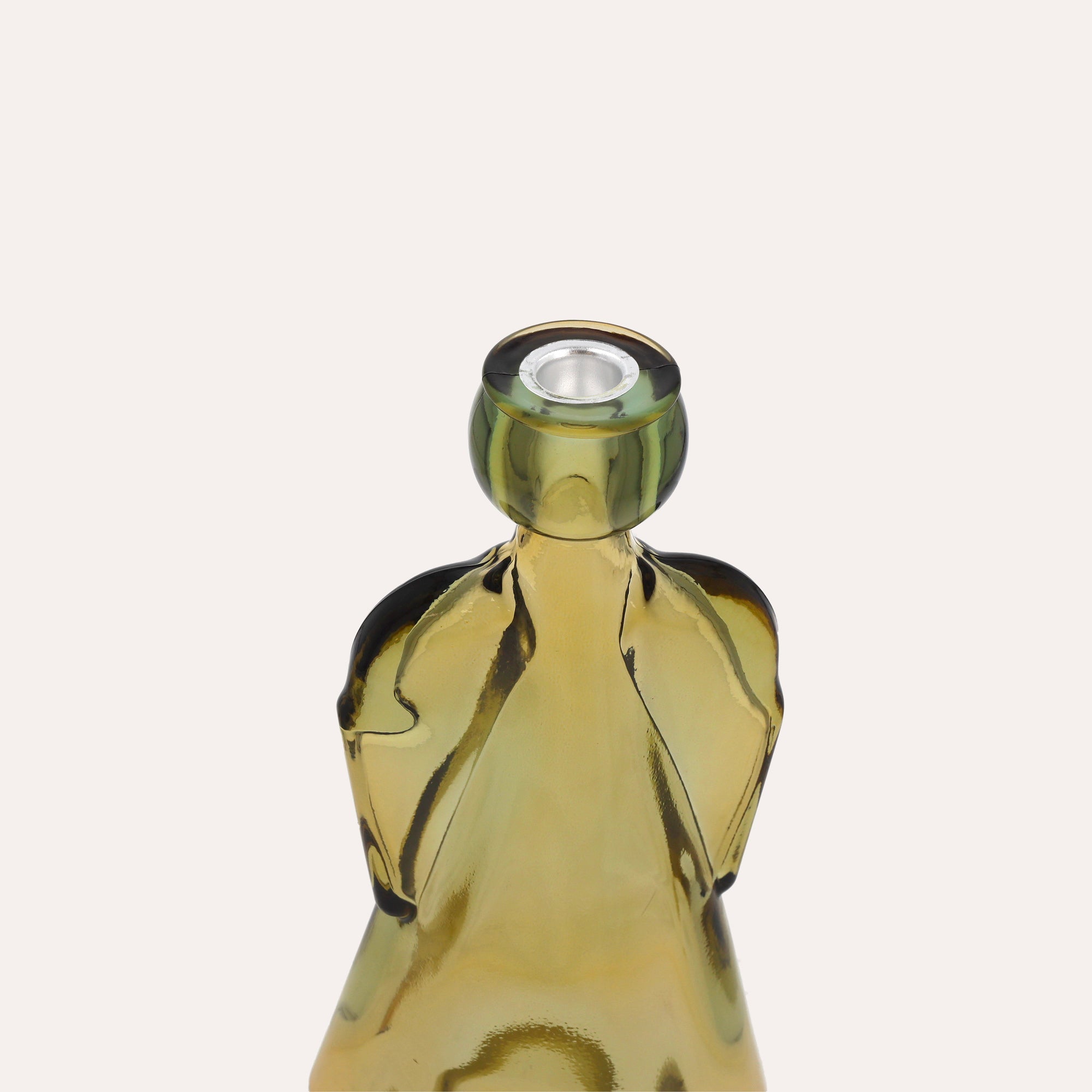 Glass Angel with Yellow Candle Holder (10x8x24cm)
