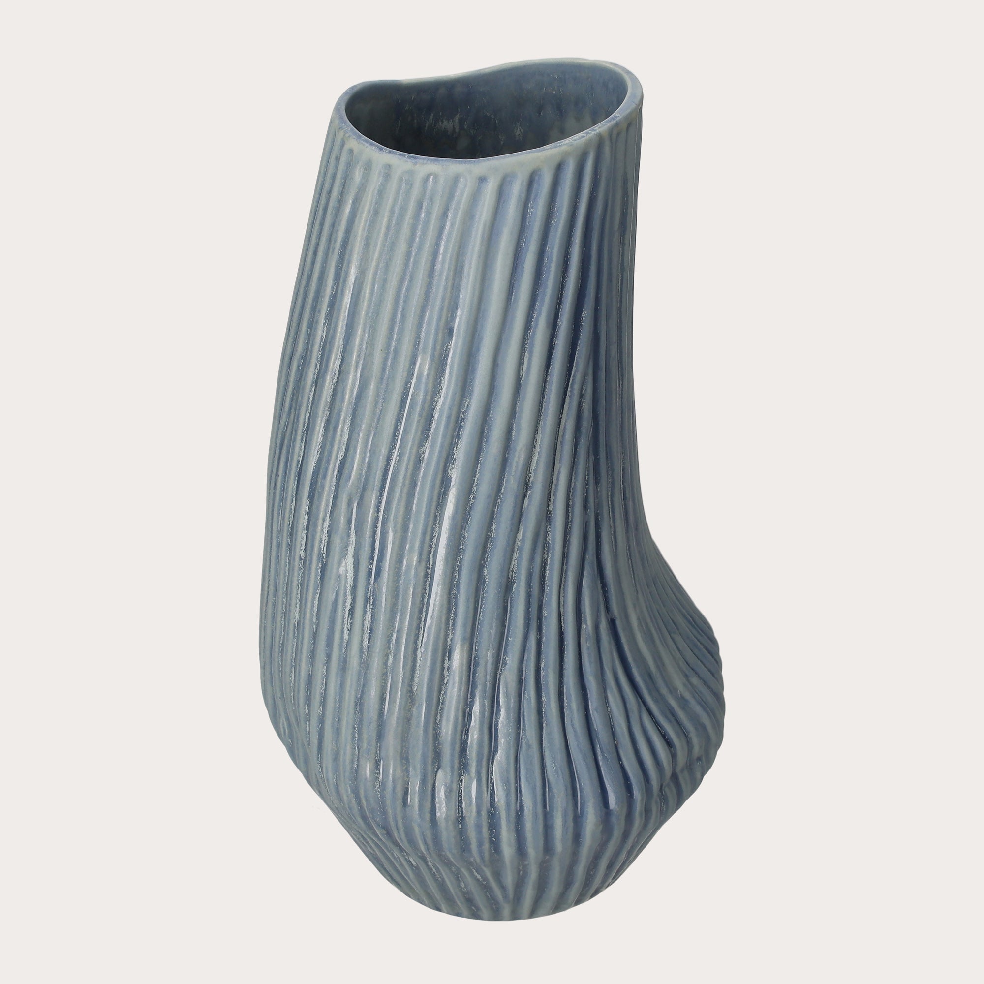 Vaso Coste Grande in Ceramica Azzurra